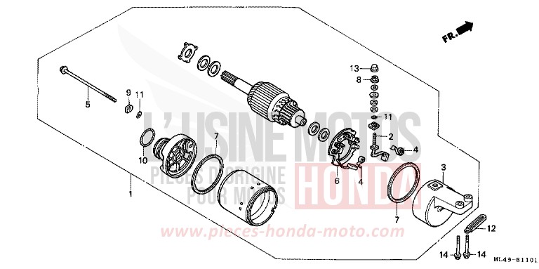 ANLASSER (CB450SJ) von CB1300 Super Bold'or ABS GRANITE BLUE METALLIC-U (PB184) von 1988